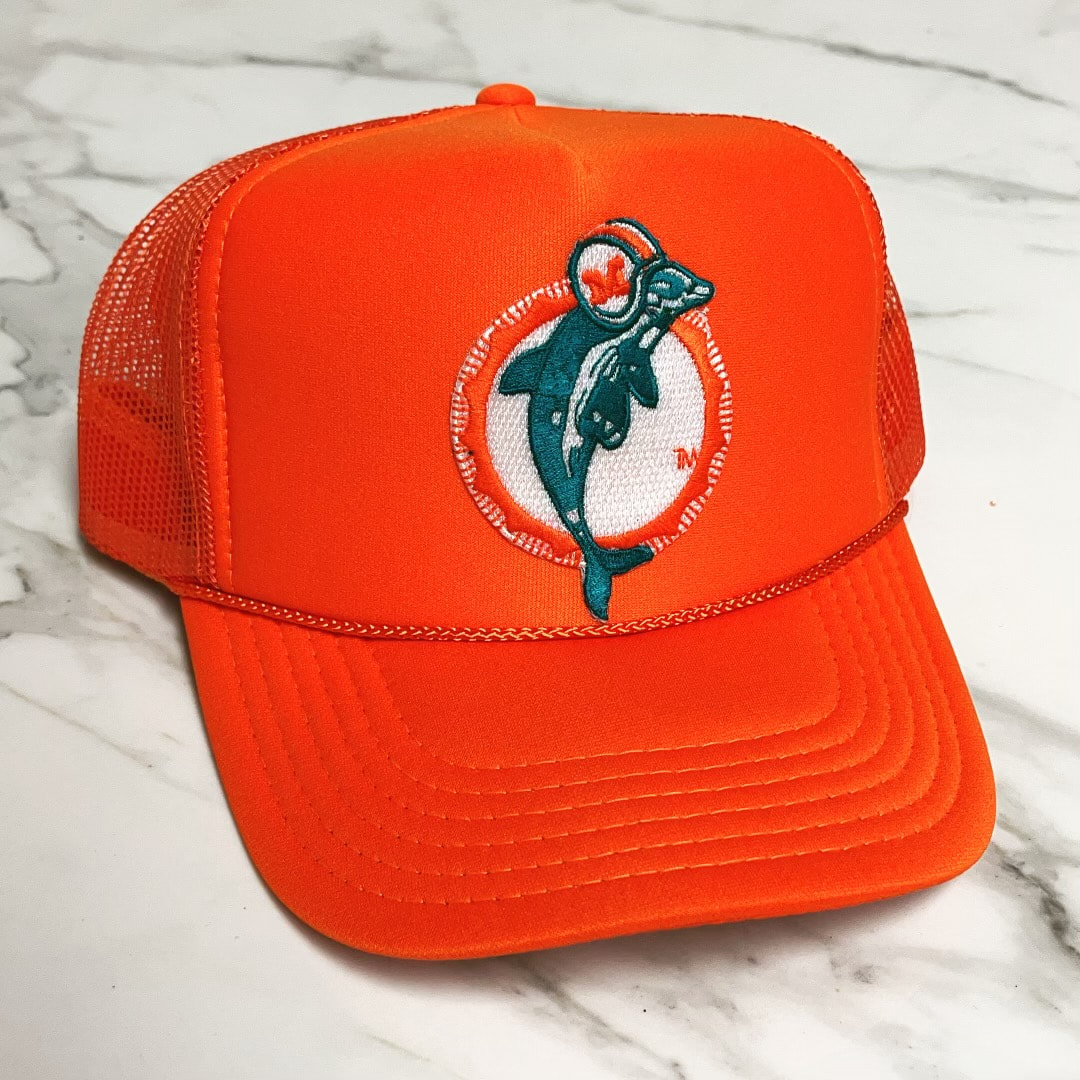 Men's New Era Aqua Miami Dolphins A-Frame 9FIFTY Snapback Trucker Hat